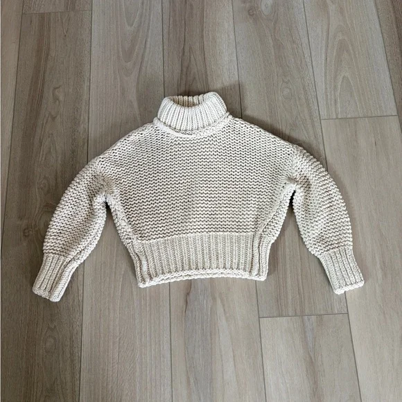 Free People My Only Sunshine Sweater Womens Sz XS Cream Chunky Knit Mock Neck - Picture 1 of 7
